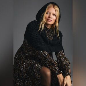 NWT - Anthropologie Chunky Knitted Hood Shawl